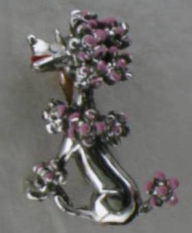 Cute Pink Enamel Poodle Pin