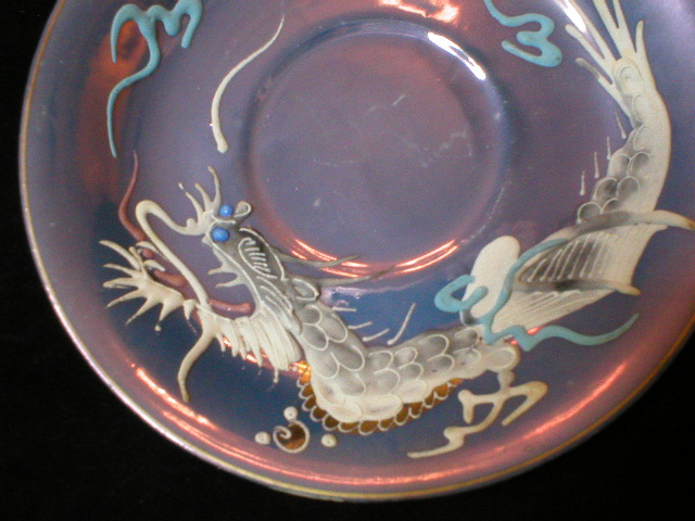 Geisha Moriage Dragonware Saucer - Blue Lustre