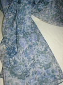 Vintage Blue & Lavender Roses Sheer Scarf