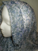 Vintage Blue & Lavender Roses Sheer Scarf