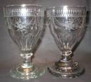 1700's Hand Made Engraved Goblet Pair