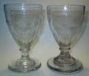 1700's Hand Made Engraved Goblet Pair