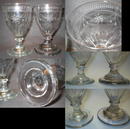 1700's Hand Made Engraved Goblet Pair