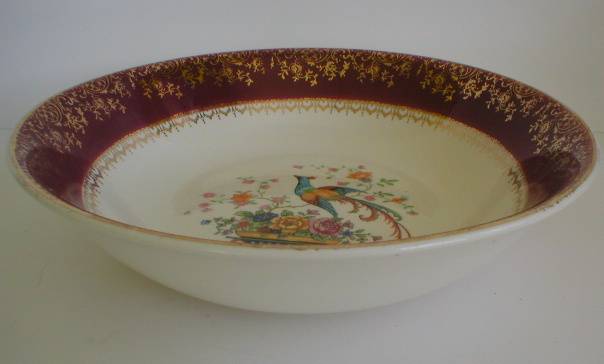 Salem China Bird of Paradise & Basket of Flowers - Round Serving Bowl