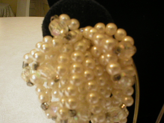 Faux Pearl & Crystal Cluster Loop Clip-on Earrings