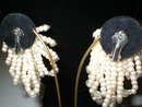 Faux Pearl & Crystal Cluster Loop Clip-on Earrings