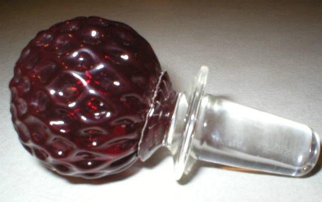 Ruby Red Glass Strawberry Decanter Stopper