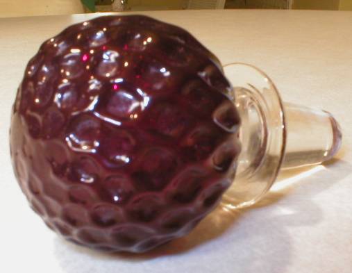 Ruby Red Glass Strawberry Decanter Stopper