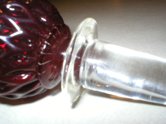 Ruby Red Glass Strawberry Decanter Stopper