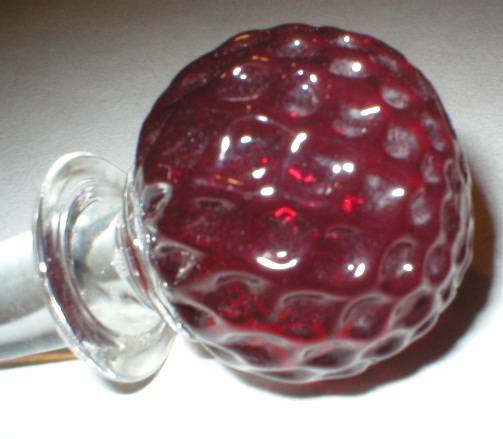 Ruby Red Glass Strawberry Decanter Stopper