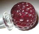 Ruby Red Glass Strawberry Decanter Stopper