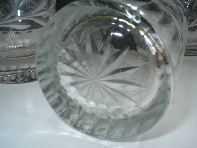 Stunning Set of Three Daisy Cut Tumblers + Three Free
