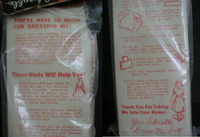 1950's Adorable Dress Me Doll in Orig Package