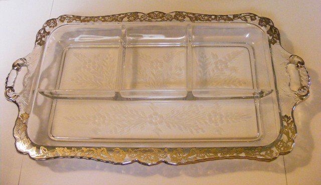 Cambridge Gadroon Silver Overlay Relish