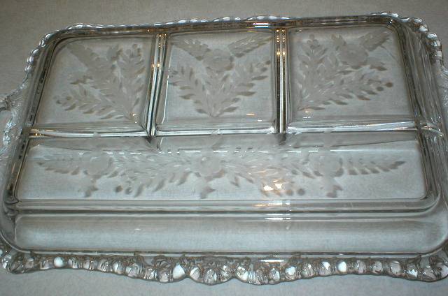 Cambridge Gadroon Silver Overlay Relish