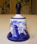 Delfts Blauw Hand Painted Blue & White Windmill Bell