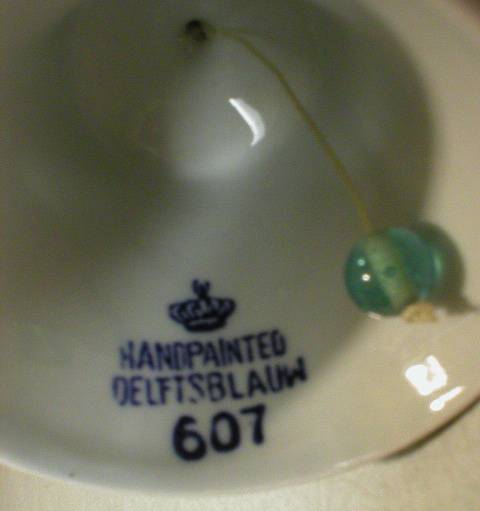 Delfts Blauw Hand Painted Blue & White Windmill Bell