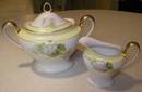 Gorgeous Tirschenreuth White Violets Covered Sugar & Creamer