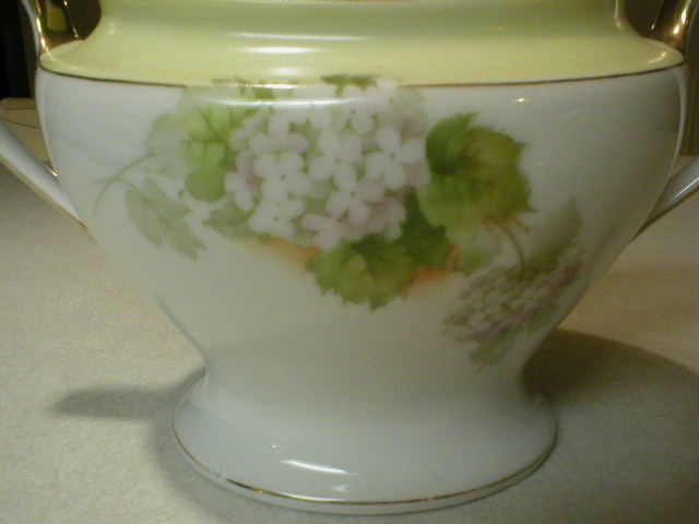 Gorgeous Tirschenreuth White Violets Covered Sugar & Creamer