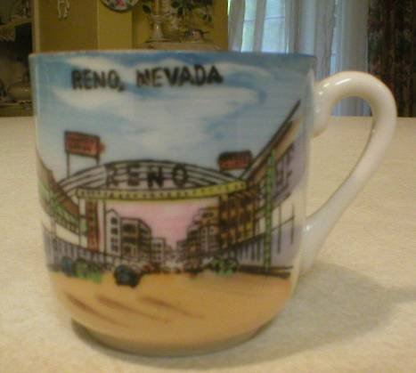1930's Miniature Reno Nevada Souvenir Mug
