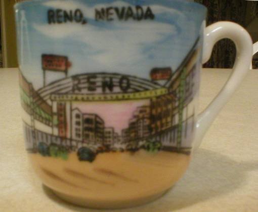 1930's Miniature Reno Nevada Souvenir Mug