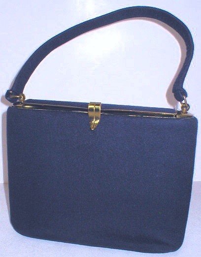 Vintage 1950's Ingber Navy Blue Felt Purse