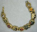 Pretty Enamel & Rhinestone Bugs Slide Charm Bracelet