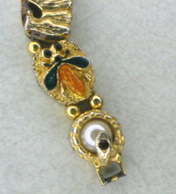 Pretty Enamel & Rhinestone Bugs Slide Charm Bracelet
