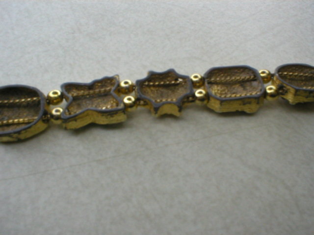 Pretty Enamel & Rhinestone Bugs Slide Charm Bracelet
