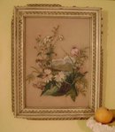 1800s Glass Oil Painting * Wild Flowers *