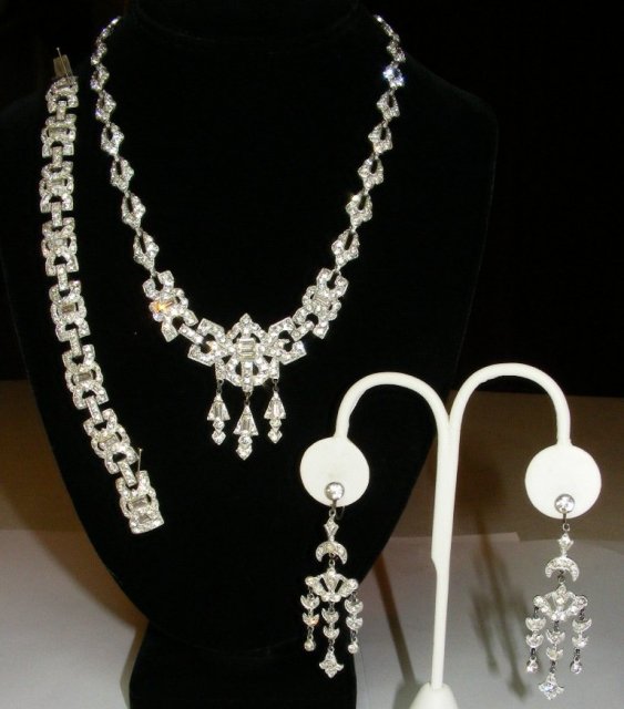 1920s Art Deco 4-Pc Rhinestone Parure Set