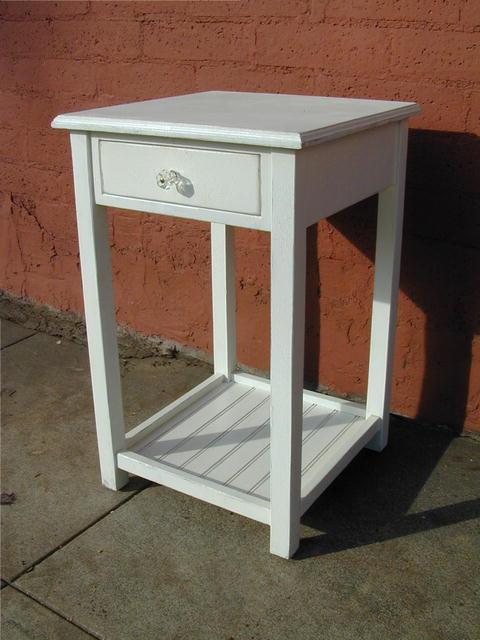 Side Table with Bead Board Shelf