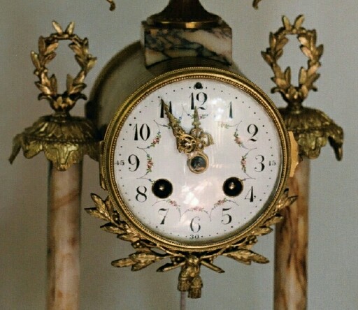 French 3 pc Clock & Candelabra Set