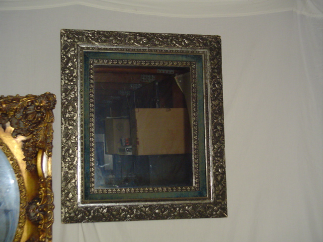 Hammered Metal floral frame mirror