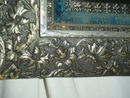 Hammered Metal floral frame mirror