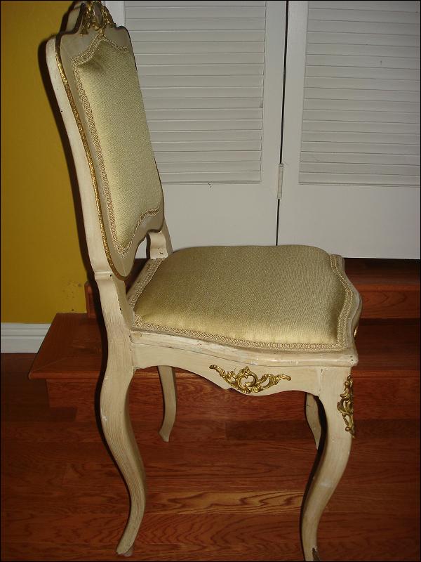 French antique Louis XV style painted chairs