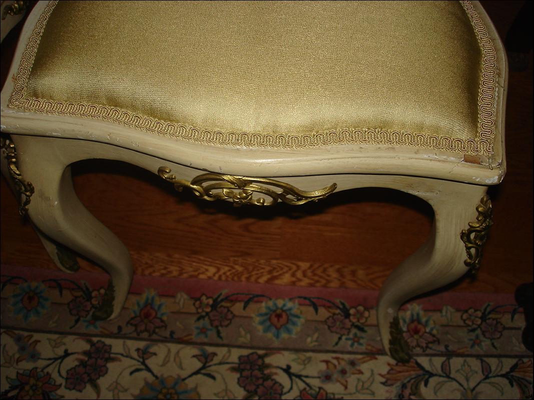 French antique Louis XV style painted chairs