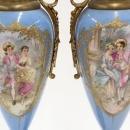 Pair of French ormolu mounted porcelain