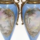 Pair of French ormolu mounted porcelain