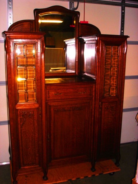 Art Nouveau Oak Breakfront