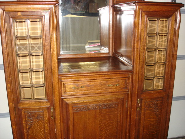 Art Nouveau Oak Breakfront