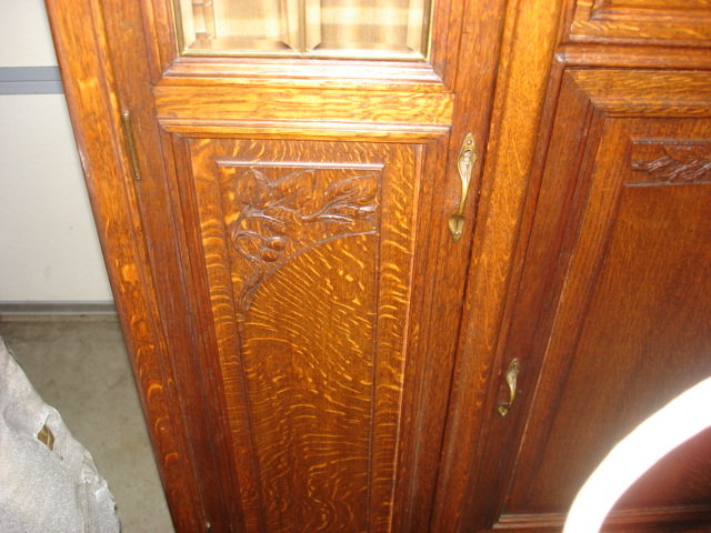 Art Nouveau Oak Breakfront