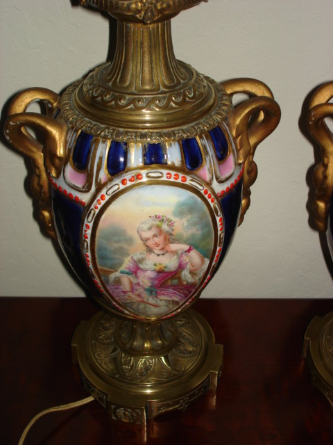Louis VX Pocelain& Ormolu Urns