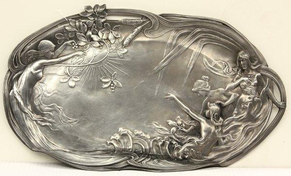 Art Nouveau silvered tray, WMF