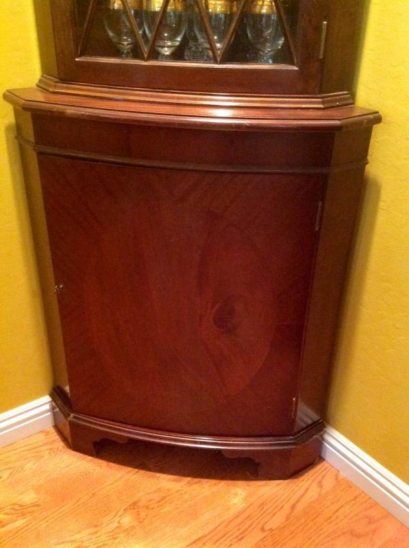 English Mahogany Bow Front Corner Cabinet