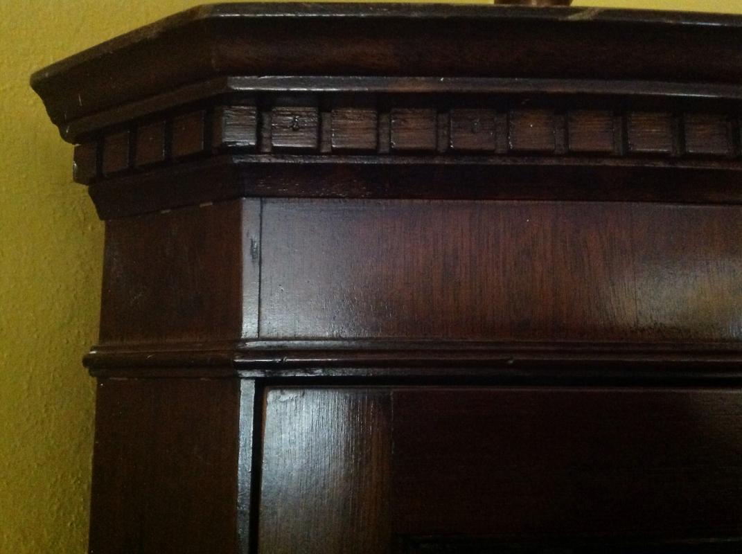 English Mahogany Bow Front Corner Cabinet