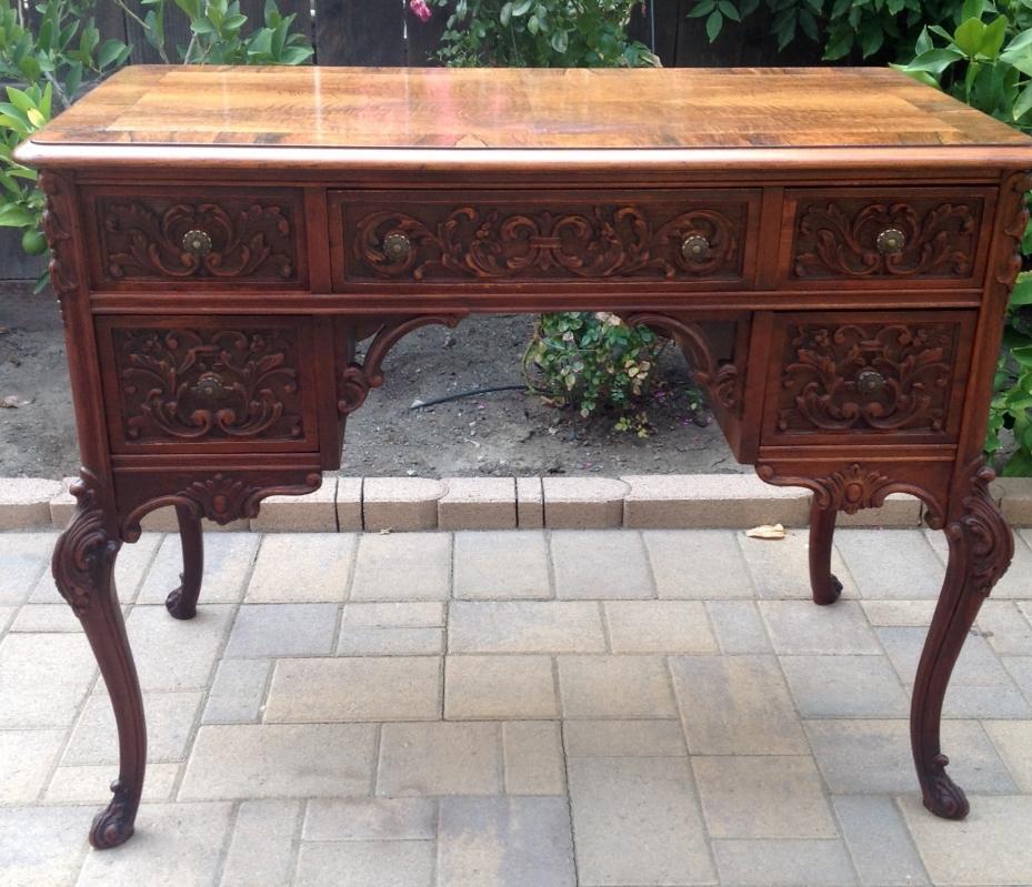 Louis XV Provincial Oak Desk