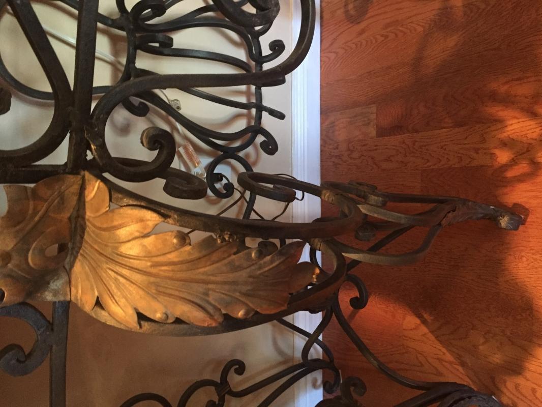 Louis XV style wrought iron console table