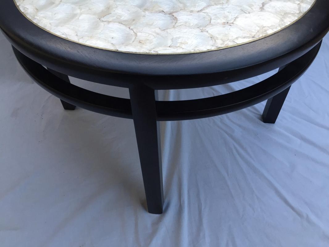 Mahogany side table with Capiz shell top