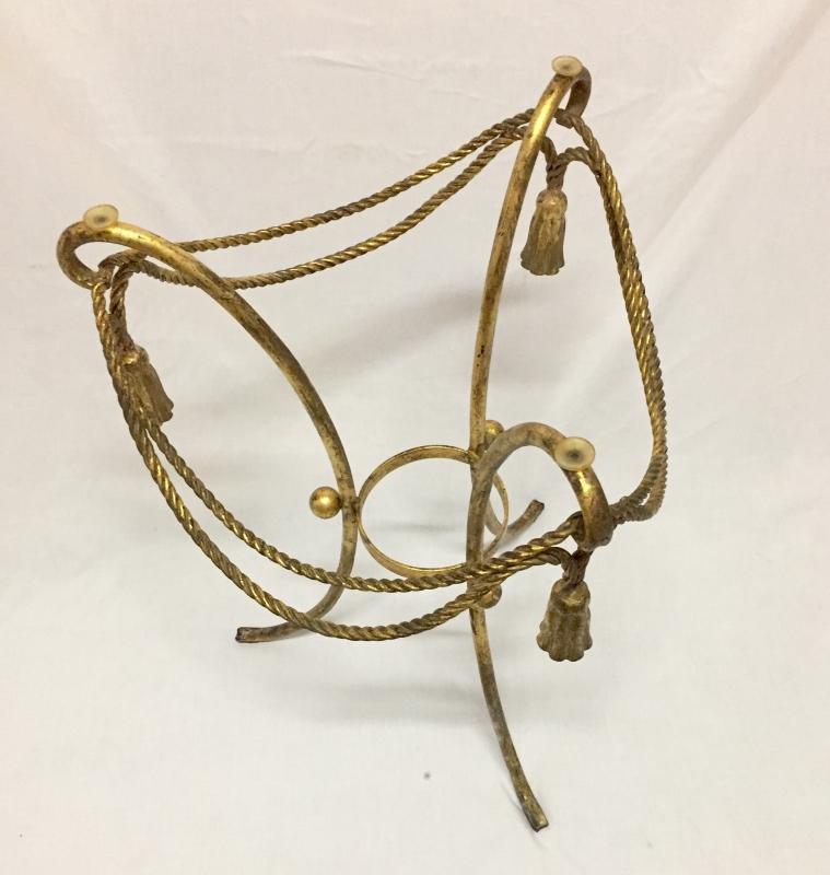 1940's Italian Rope & Tassel Gilt metal table